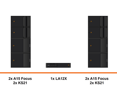 L-Acoustics A15 geluidset huren, stacked