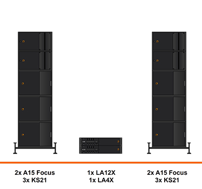 L-Acoustics A15 geluidset huren, stacked