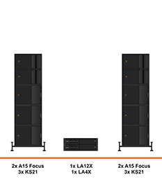 L-Acoustics A15 geluidset huren, stacked & jacked