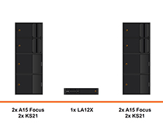 L-Acoustics A15 geluidset huren met KS21 subwoofers, stacked