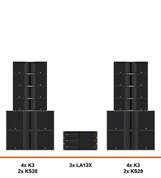 L-Acoustics K3 geluidset huren met KS28 subwoofers, ground stack