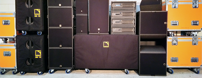 L-Acoustics geluidset, flightcase, dolly, cover