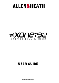 Allen & Heath Xone:92 User Guide downloaden