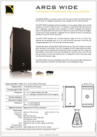 L-Acoustics ARCS Focus Product spec sheet downloaden