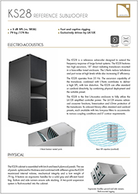 L-Acoustics KS28 Product spec sheet downloaden