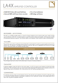L-Acoustics LA4X System spec sheet downloaden