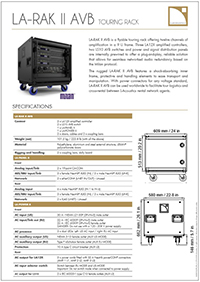 L-Acoustics LA-RAK II AVB product spec sheet downloaden