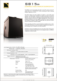 L-Acoustics SB15m Product spec sheet downloaden