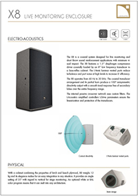 L-Acoustics X8 Product spec sheet downloaden