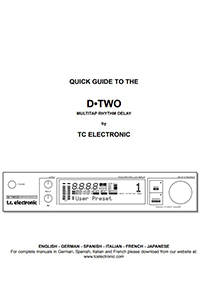 TC Electronics D-Two quick guide downloaden
